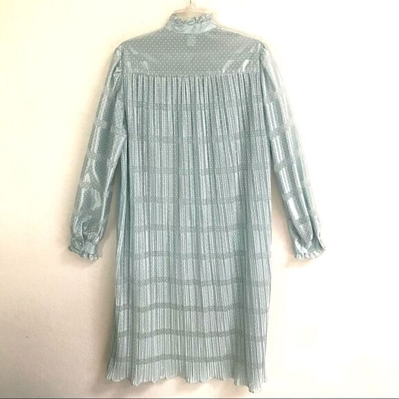Vintage Discovery seafoam polkadot oversized robe dress 8* - Picture 6 of 16